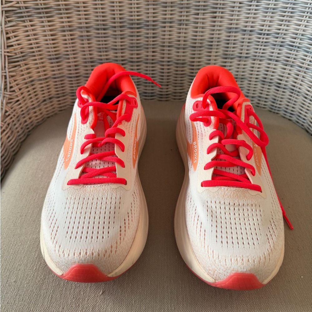 Brooks Athletic Shoes with Bright Orange Highlights